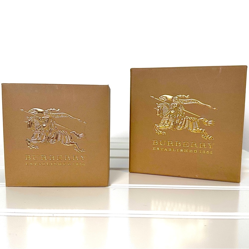 Burberry Brown Gift Box Plus Watch Box Suede Lined Both Tan Golden logo - Picture 4 of 8